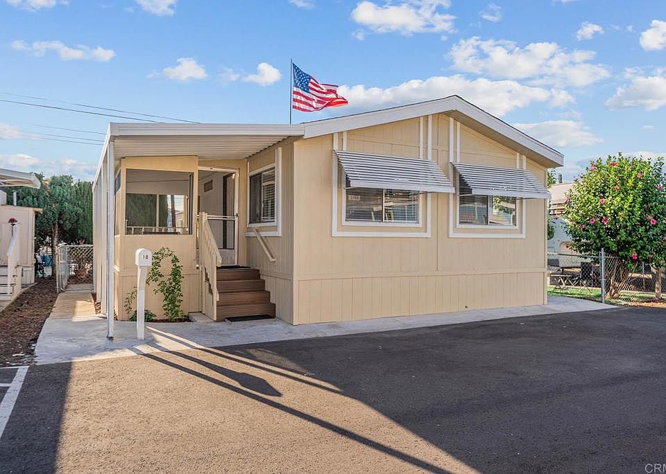 El Capitan Mobile Home Park community entrance and sign at 1425 E Madison Ave in El Cajon, CA
